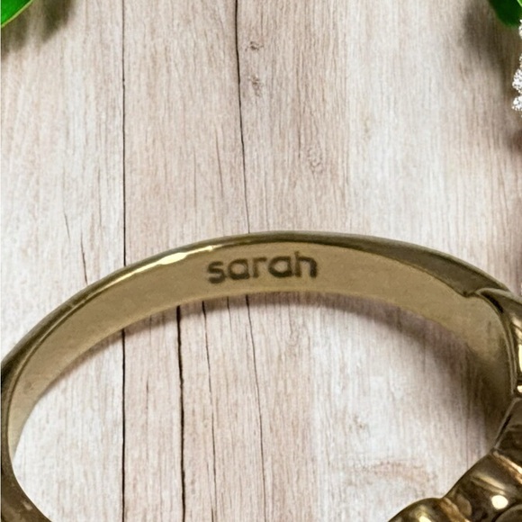 Vintage Sarah Coventry Faux Pearl & Crystal Ring Sz 7 - Picture 7 of 8